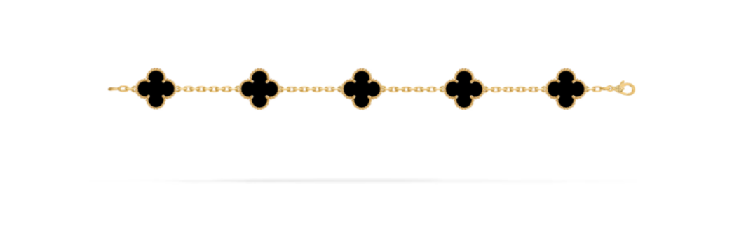 Bracelet Vintage Alhambra 5 motifs (BLACK)