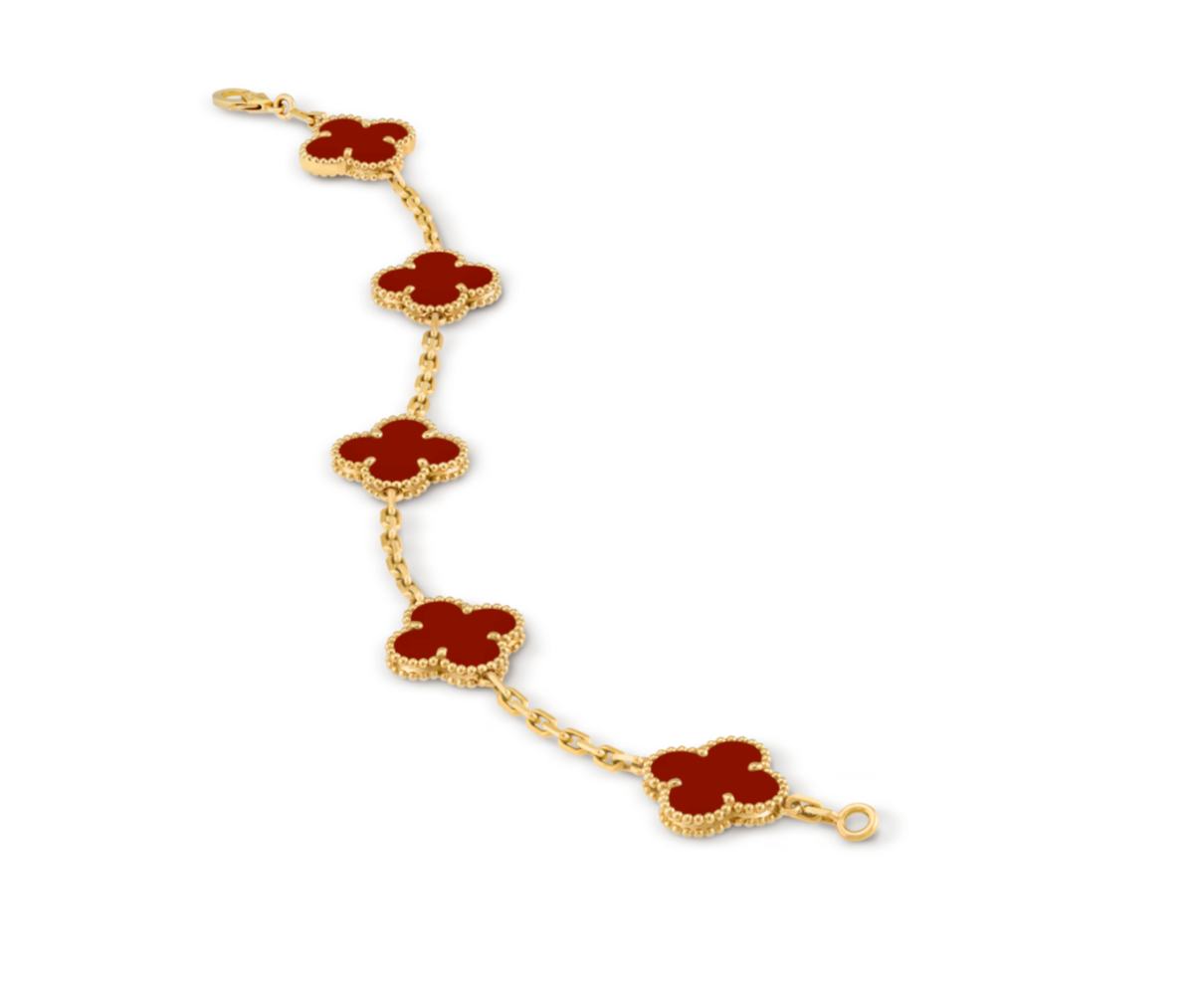 Bracelet Vintage Alhambra 5 motifs (RED)