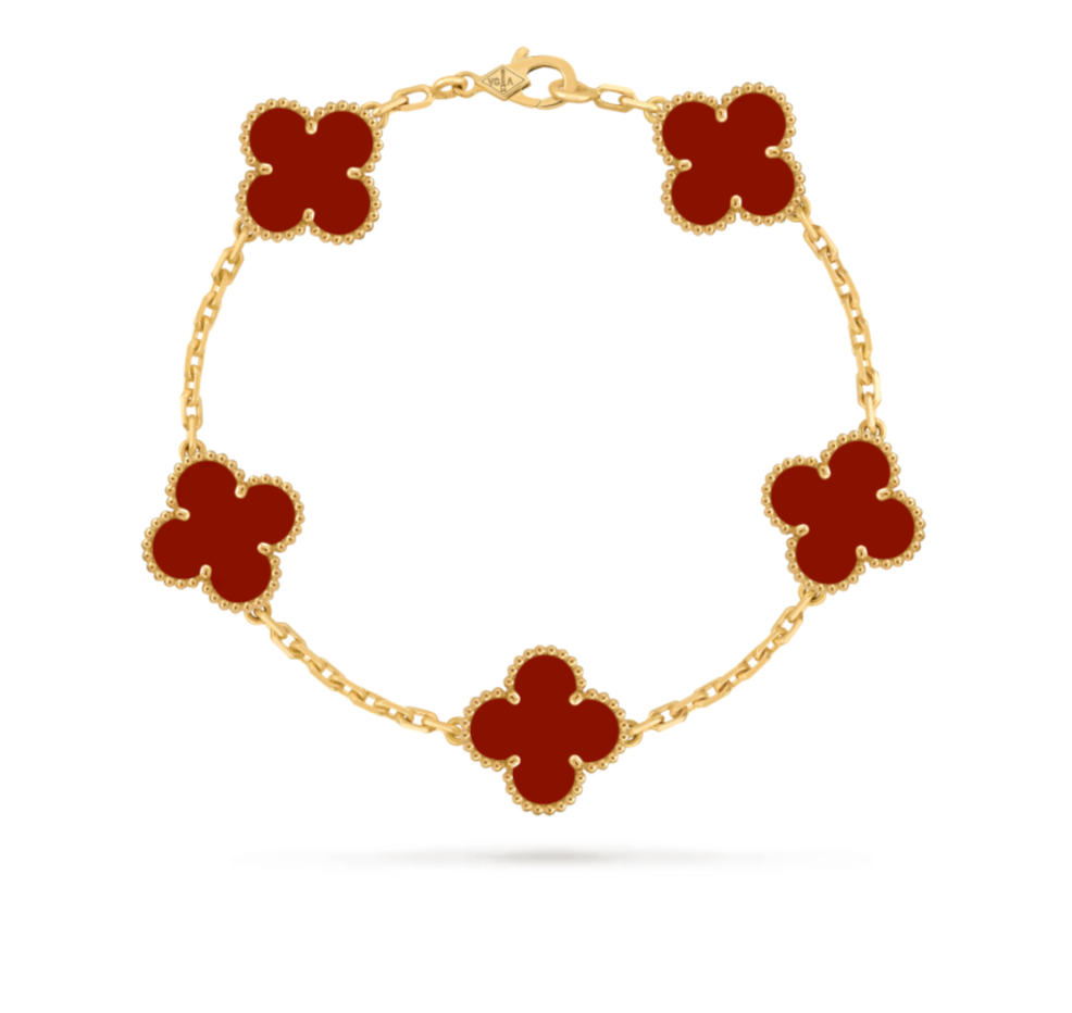 Bracelet Vintage Alhambra 5 motifs (RED)