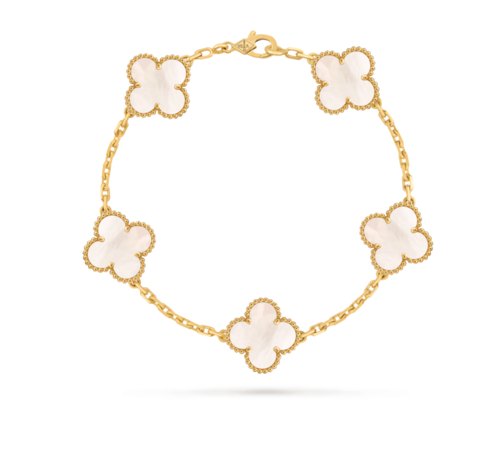 Bracelet Vintage Alhambra 5 motifs (WHITE)