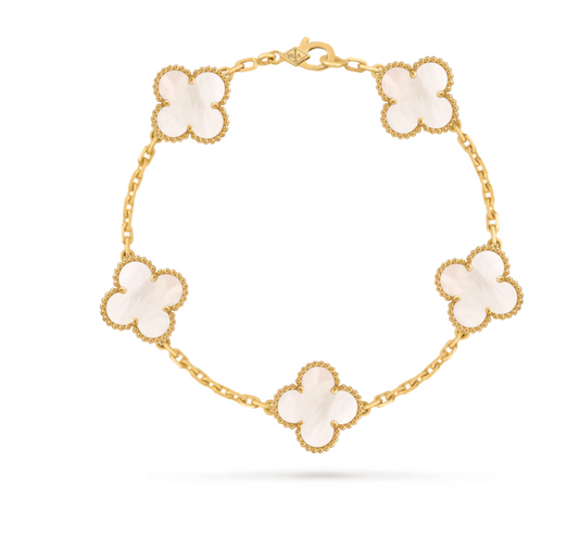 Bracelet Vintage Alhambra 5 motifs (WHITE)