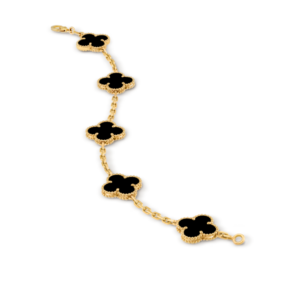 Bracelet Vintage Alhambra 5 motifs (BLACK)