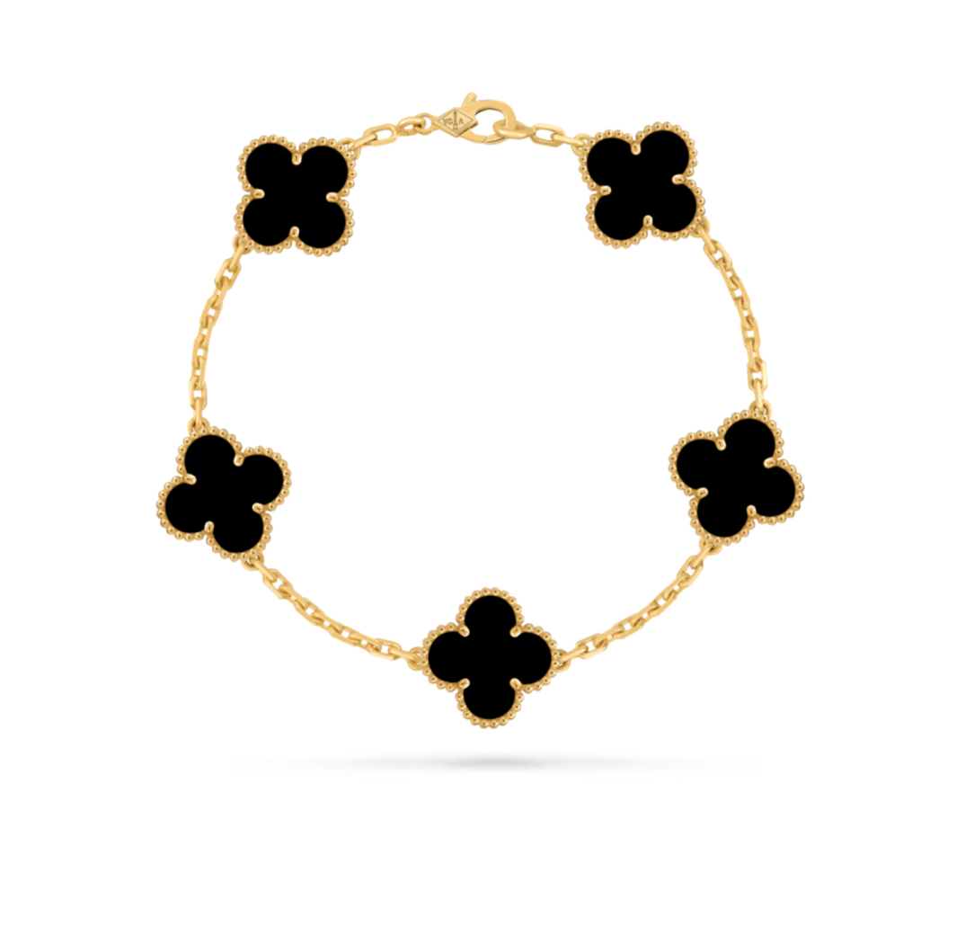 Bracelet Vintage Alhambra 5 motifs (BLACK)