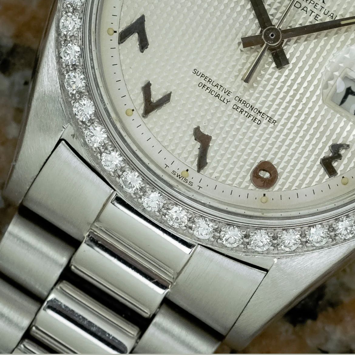 Rolex Day-Date 1804 'Arabic Guilloché' (WHITE)